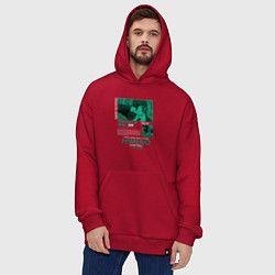 Толстовка-худи оверсайз Химэно белые буквы, цвет: красный — фото 2