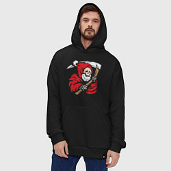 Толстовка-худи оверсайз Санта киллер, цвет: черный — фото 2