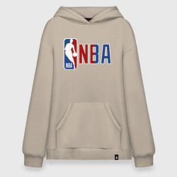 Толстовка-худи оверсайз NBA - big logo, цвет: миндальный