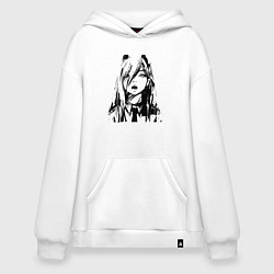 Толстовка-худи оверсайз Человек - бензопила Пауэр, цвет: белый