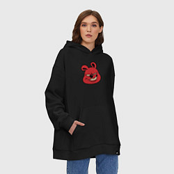 Толстовка-худи оверсайз Red bear, цвет: черный — фото 2