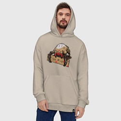 Толстовка-худи оверсайз Hugs from crab, цвет: миндальный — фото 2