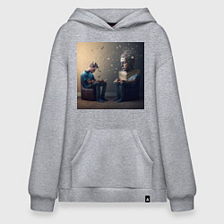 Толстовка-худи оверсайз Зазеркалье, цвет: меланж