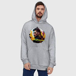 Толстовка-худи оверсайз Cyberpunk, Luxury agario style, цвет: меланж — фото 2