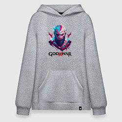 Толстовка-худи оверсайз God of War, Kratos, цвет: меланж