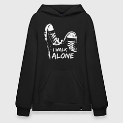 Толстовка-худи оверсайз I walk alone, цвет: черный