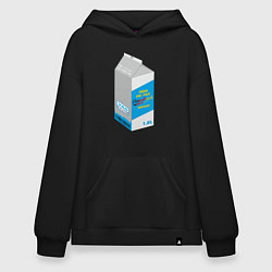 Толстовка-худи оверсайз Milk one pack vagodroch, цвет: черный