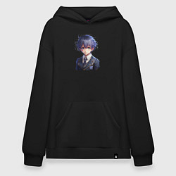Толстовка-худи оверсайз Ученик в форме, цвет: черный