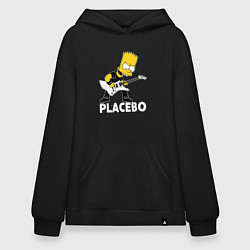 Толстовка-худи оверсайз Placebo Барт Симпсон рокер, цвет: черный