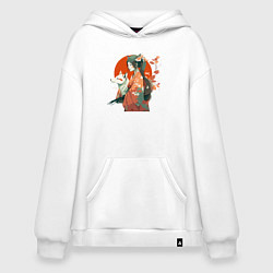 Худи оверсайз Аниме девочка - кошка и волк