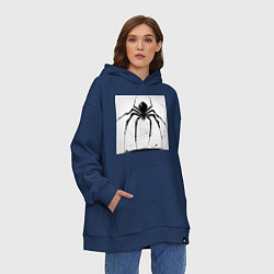 Толстовка-худи оверсайз Чёрный паук, Редан, цвет: тёмно-синий — фото 2
