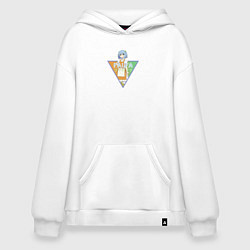 Толстовка-худи оверсайз Дух слайма Фальфа - Убивая слизней, цвет: белый