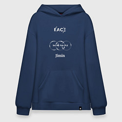 Толстовка-худи оверсайз JIMIN FACE Set Me Free, цвет: тёмно-синий