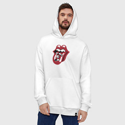 Толстовка-худи оверсайз Rolling stones pills, цвет: белый — фото 2
