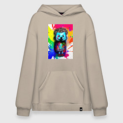 Худи оверсайз Акварельный эскиз ёжика - живопись