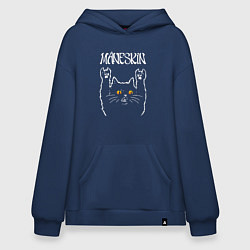 Толстовка-худи оверсайз Maneskin rock cat, цвет: тёмно-синий