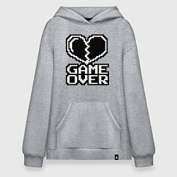 Худи оверсайз Game Over на черном фоне