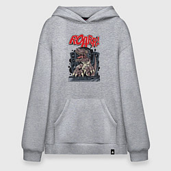 Толстовка-худи оверсайз DJ dinosaur, цвет: меланж