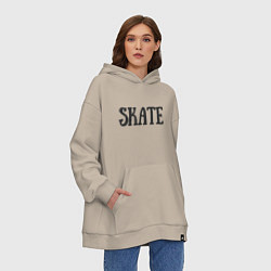 Толстовка-худи оверсайз Skate, цвет: миндальный — фото 2