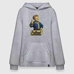 Толстовка-худи оверсайз Real vault boy, цвет: меланж