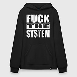 Толстовка-худи оверсайз SoD - f**k the system, цвет: черный