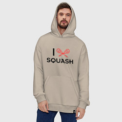 Толстовка-худи оверсайз I Love Squash, цвет: миндальный — фото 2
