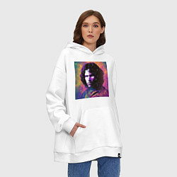 Толстовка-худи оверсайз Jim Morrison few color digital Art, цвет: белый — фото 2