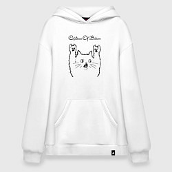 Толстовка-худи оверсайз Children of Bodom - rock cat, цвет: белый