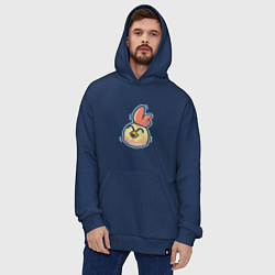 Толстовка-худи оверсайз Chicken Gun - Funny chicken, цвет: тёмно-синий — фото 2