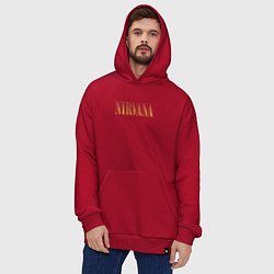 Толстовка-худи оверсайз Nirvana logo, цвет: красный — фото 2