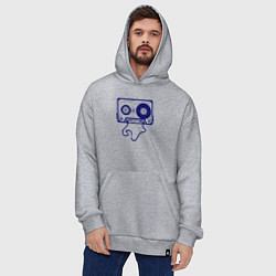 Толстовка-худи оверсайз Music cassette, цвет: меланж — фото 2