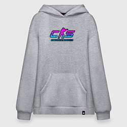 Толстовка-худи оверсайз КС 2 лого неон, цвет: меланж