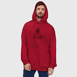 Толстовка-худи оверсайз Морж хипстер, цвет: красный — фото 2