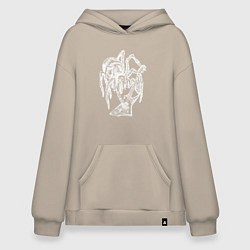 Толстовка-худи оверсайз Spider rock, цвет: миндальный