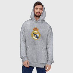 Толстовка-худи оверсайз Real madrid fc sport, цвет: меланж — фото 2