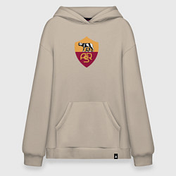 Толстовка-худи оверсайз Roma fc club, цвет: миндальный