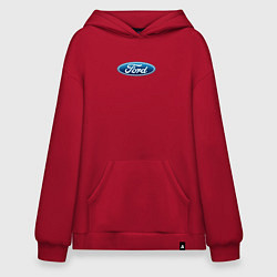 Толстовка-худи оверсайз Ford usa auto brend, цвет: красный