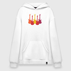Толстовка-худи оверсайз Пять гитар, цвет: белый