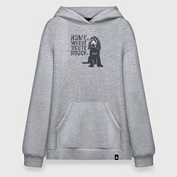 Толстовка-худи оверсайз Home is where the cute doggy is, цвет: меланж