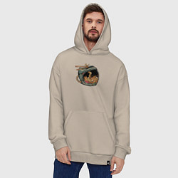 Толстовка-худи оверсайз Space ramen, цвет: миндальный — фото 2