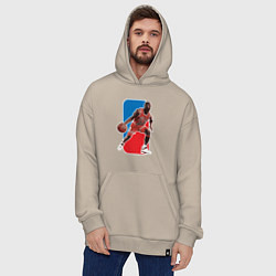 Толстовка-худи оверсайз Jordan play, цвет: миндальный — фото 2