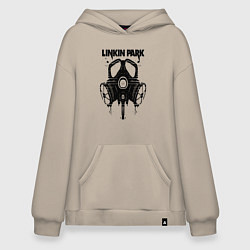 Толстовка-худи оверсайз Linkin Park - gas mask, цвет: миндальный