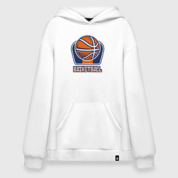 Толстовка-худи оверсайз Style basketball, цвет: белый