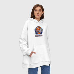 Толстовка-худи оверсайз Style basketball, цвет: белый — фото 2