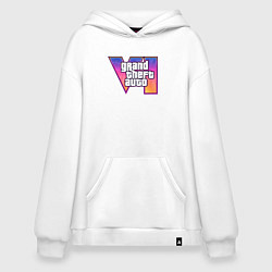 Толстовка-худи оверсайз Grand theft auto VI, цвет: белый