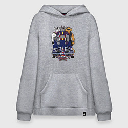 Толстовка-худи оверсайз Мыши рокеры с марса - все, цвет: меланж