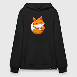 Толстовка-худи оверсайз Orange fox, цвет: черный