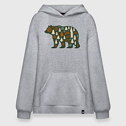 Худи оверсайз Медведь и тайга