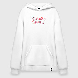 Толстовка-худи оверсайз The Rolling Stones - logo, цвет: белый