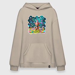 Худи оверсайз Мишка в праздничном колпаке и конфетти: жизнь слиш